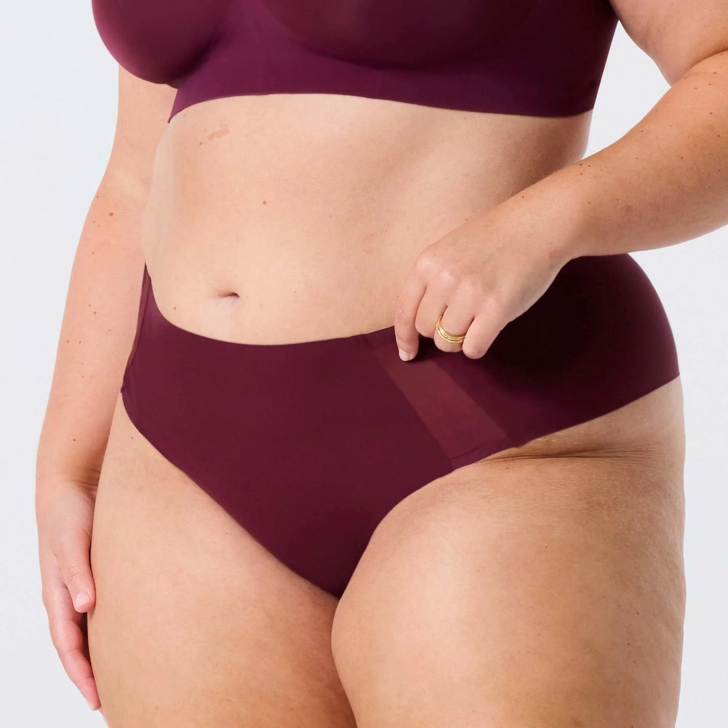 High-Waisted Thong — Mesh